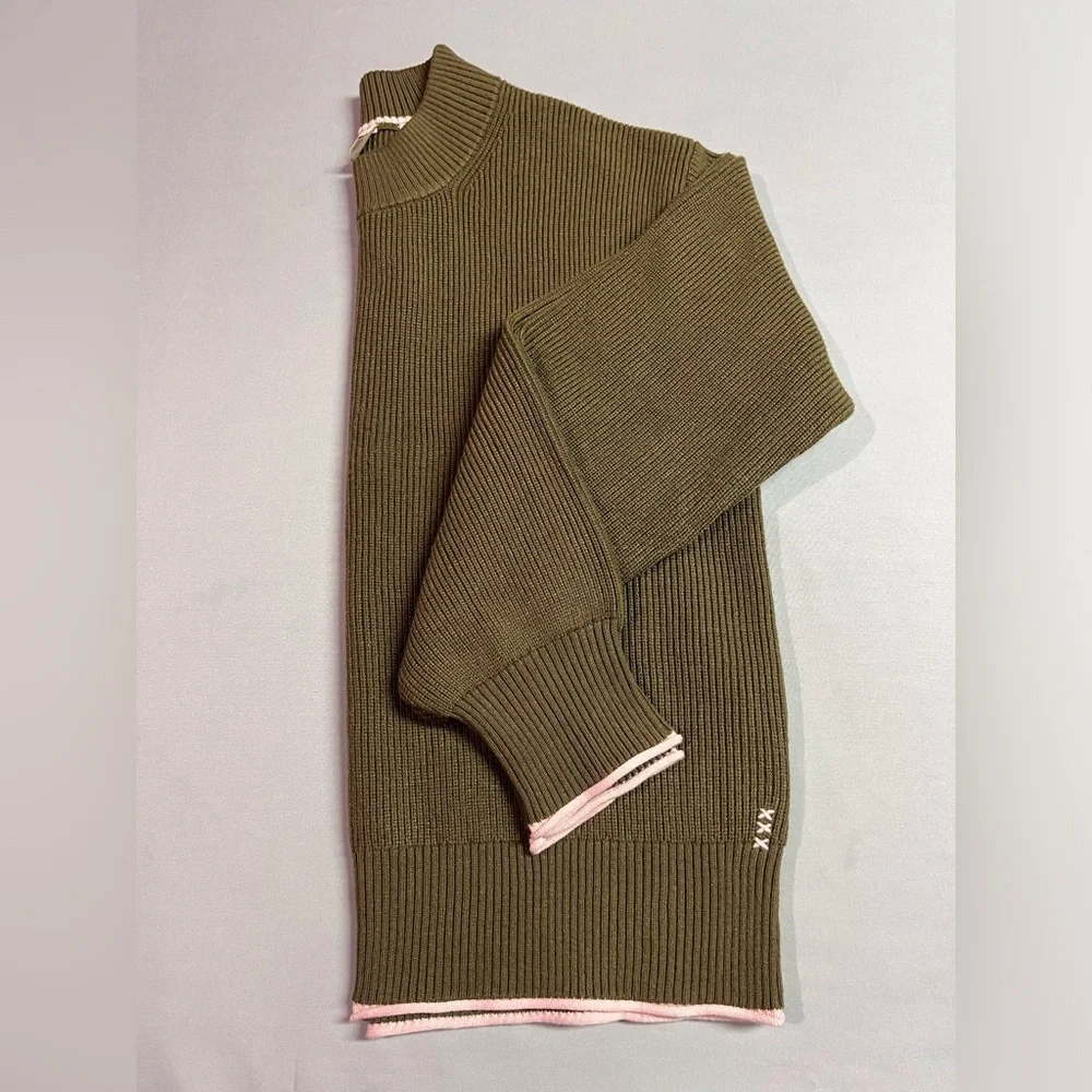 Scotch & Soda Women's Crew Neck Knit Sweater Olive Green NWOT - Picture 5 of 8